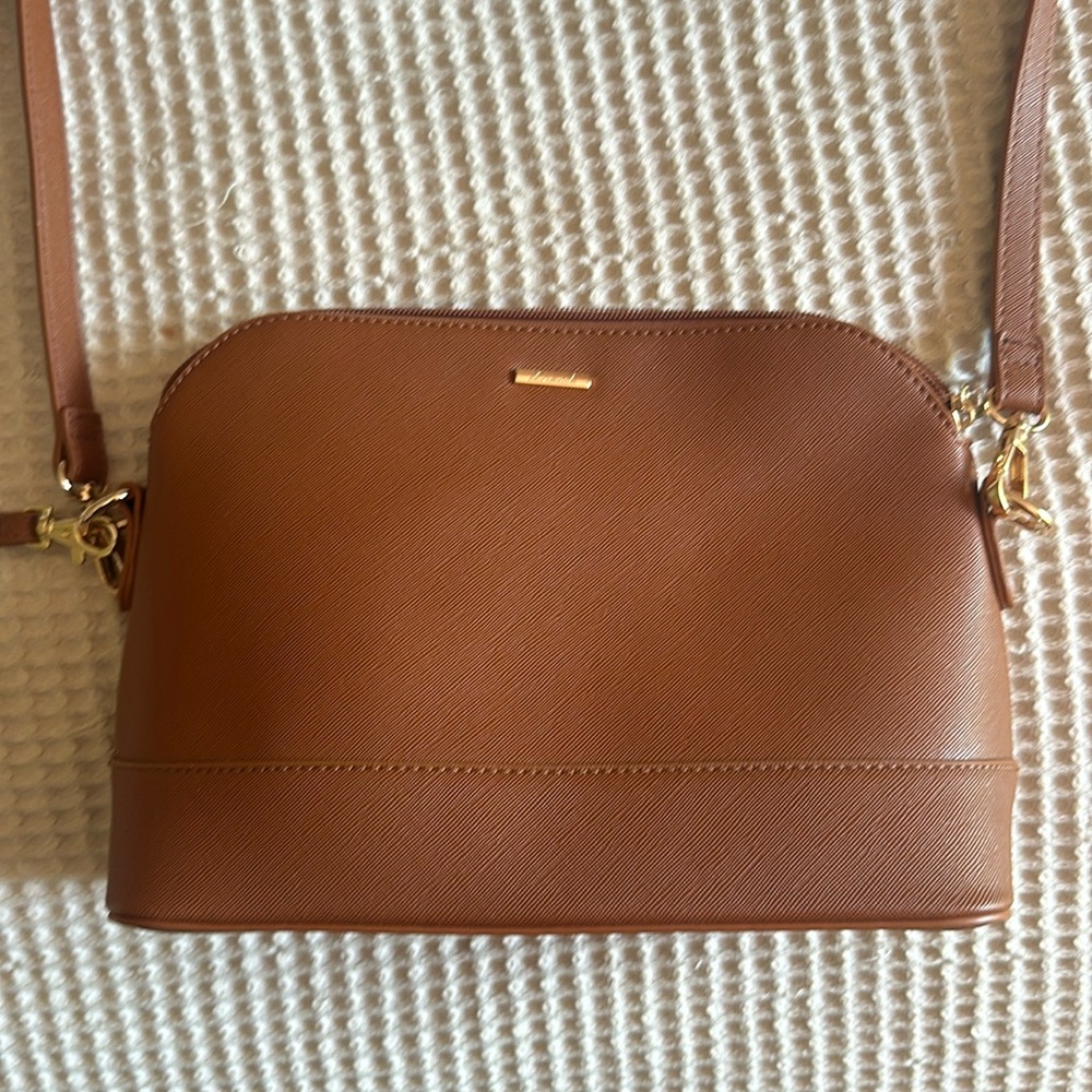 Brown faux leather shoulder bag/purse